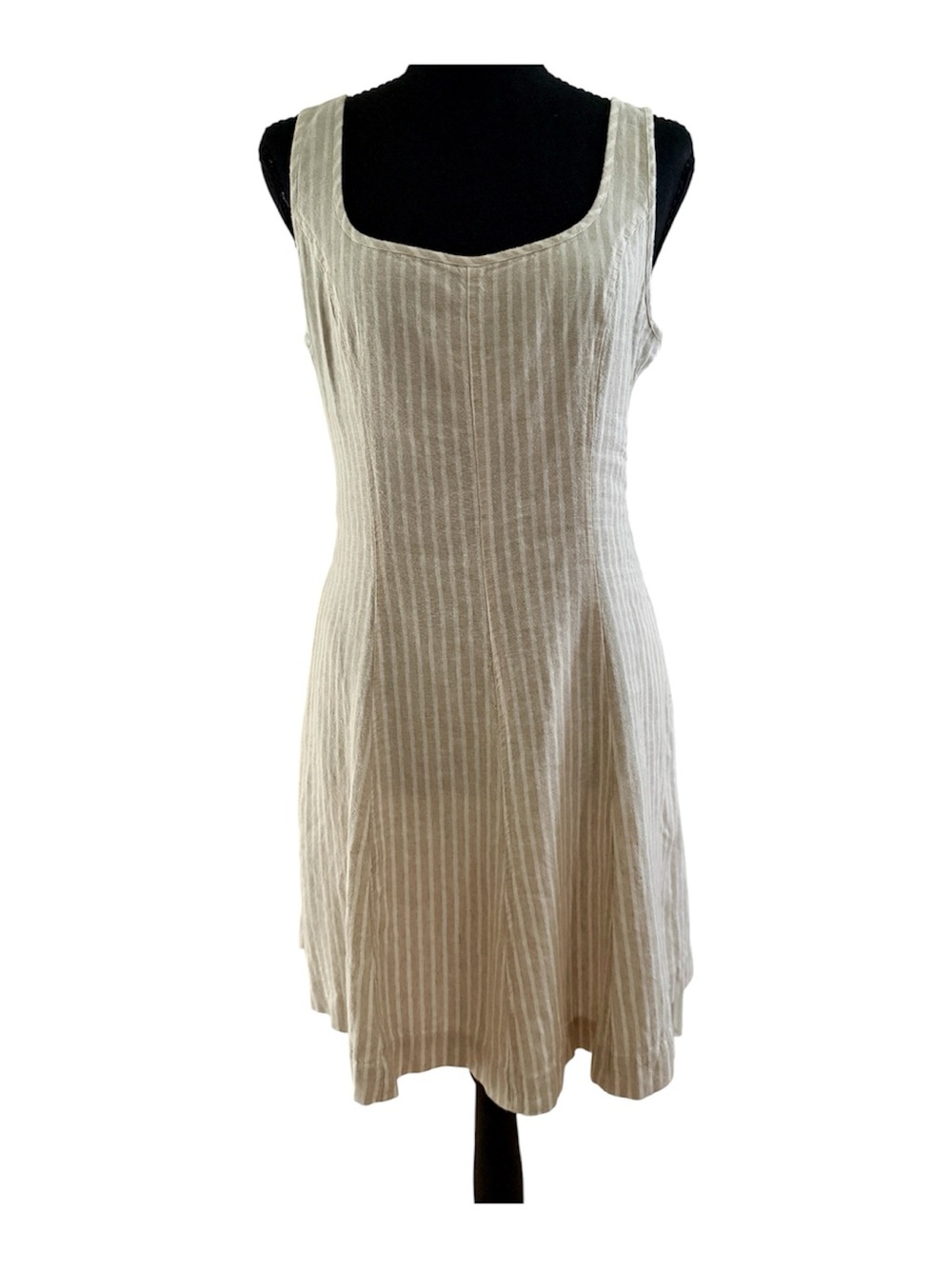 Universal Thread Neutral Striped Scoop-Neck Mini Dress